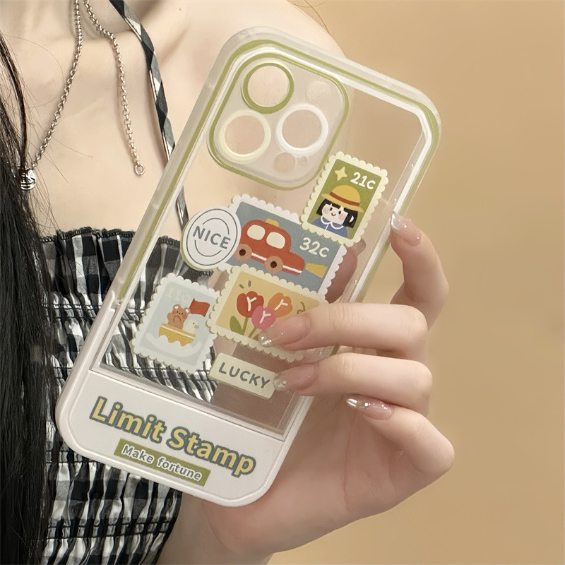 Ins fashion cute all inclusive invisible stand silicone clear phone case for iPhone 11 12 13 14 Pro max XR XS 7 8 plus mobile phone cover